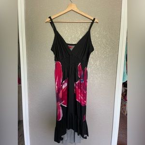 Black dress with floral print